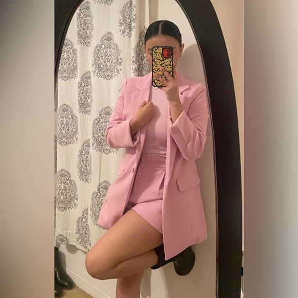 Forever 21 Pink Suit Blazer Short Matching Set Small S Medium M Barbie - Picture 2 of 10